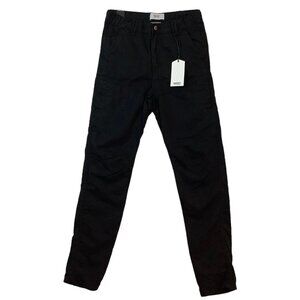 NWT WESC Gavin Utility Pants Slim Youth Size 14 Stretch Black